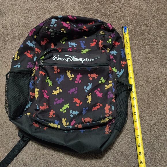 Walt Disney World Exclusive Authentic Original Mickey Backpack 3 Zip Pockets - Picture 8 of 9